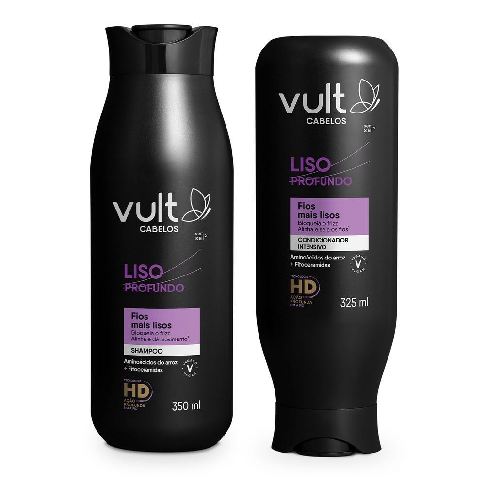 Combo Vult Cabelos Liso Profundo: Shampoo e Condicionador 1 Combo Vult Cabelos Liso Profundo: Shampoo 350ml + Condicionador 325ml