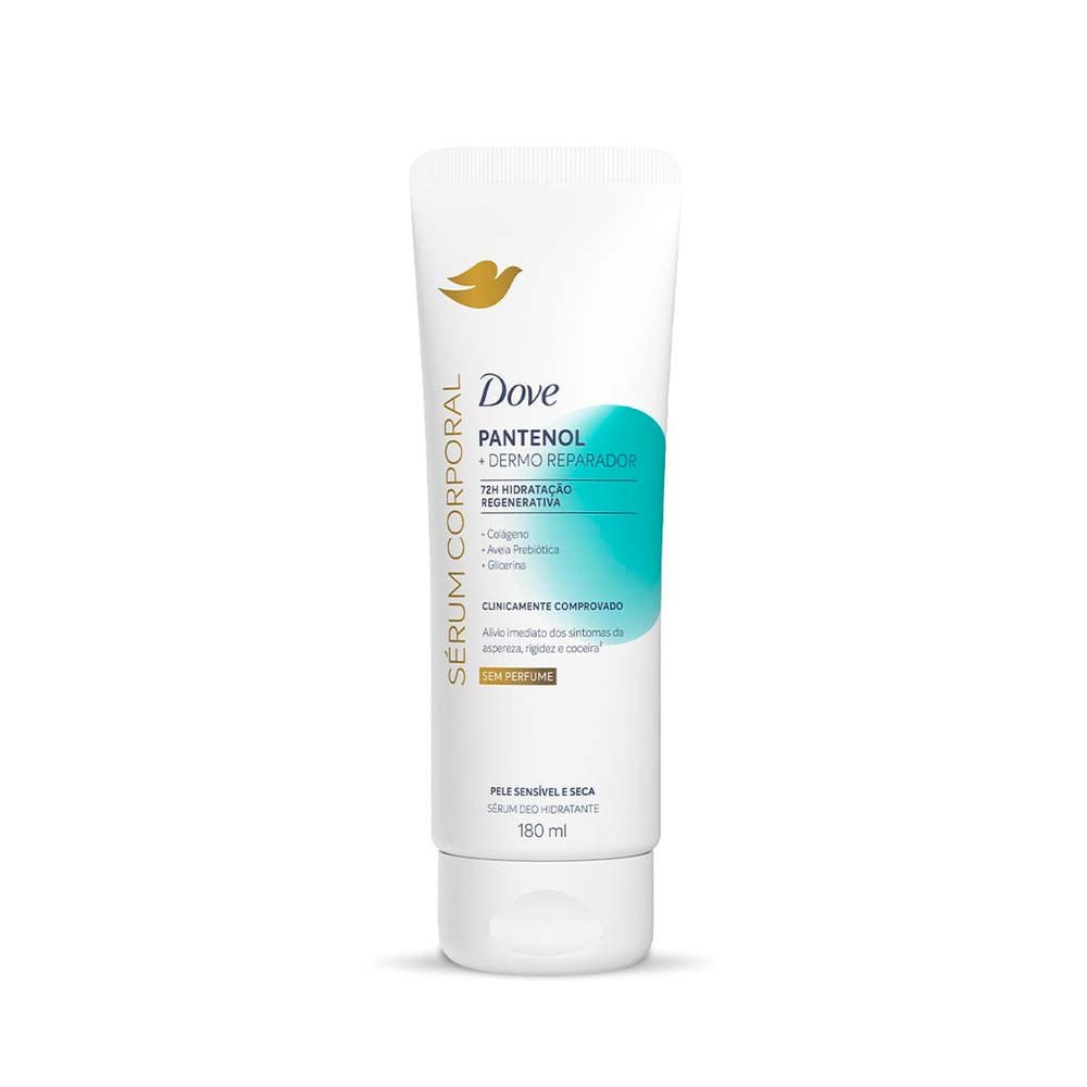 Dove S?rum Hidratante Corporal Pantenol - Pele Sens?vel e Seca 1 Dove Sérum Hidratante Corporal sem Perfume Pantenol Dermo Reparador Pele Sensível e Seca 180ml