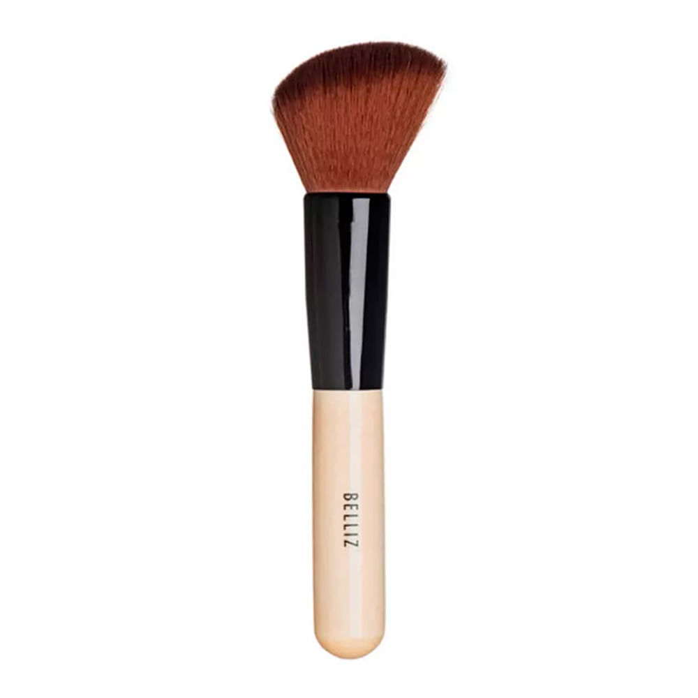 Pincel Blush Chanfrado Belliz Marfim - Qualidade Profissional 1 Pincel Belliz Marfim para Blush Chanfrado Cód 1890 com 1 Unidade