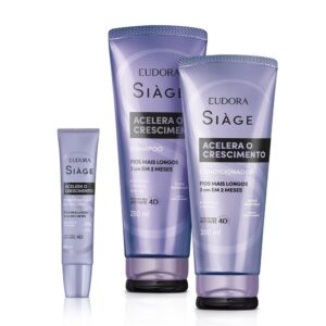 Eudora Kit Siàge Acelera o Crescimento: Shampoo 250ml + Condicionador 200ml + Tônico 65ml