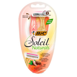 Barbeador descartável Soleil Naturalis Laranja e Amarelo 2 unidades Bic