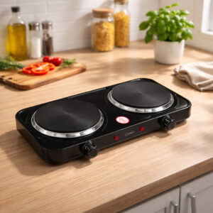 Fogão Elétrico de Indução 2 Bocas Cooktop Portátil Antiaderente 110v 220v Cozinha ON-FE402
