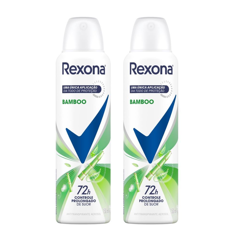 Rexona Bamboo: 72 Horas de Prote??o e Frescor Duradoura 1 Kit 2 Desodorante Antitranspirante Aerosol Feminino Rexona Bamboo 72 horas 150ml