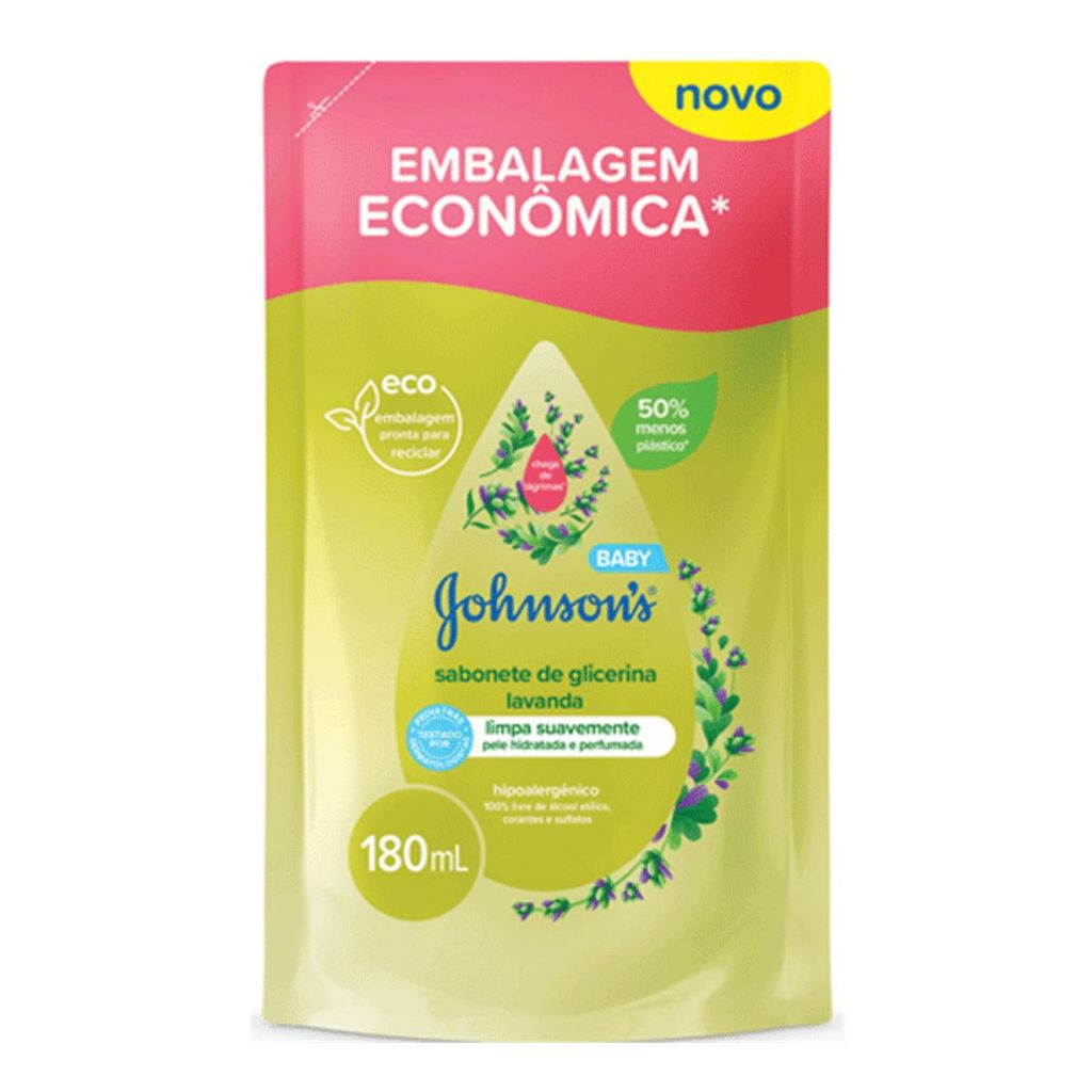 Sabonete Johnson's Baby Glicerina Refil Lavanda 180ml 1 Sabonete Johnsons Baby Glicerina Refil Lavanda 180ml