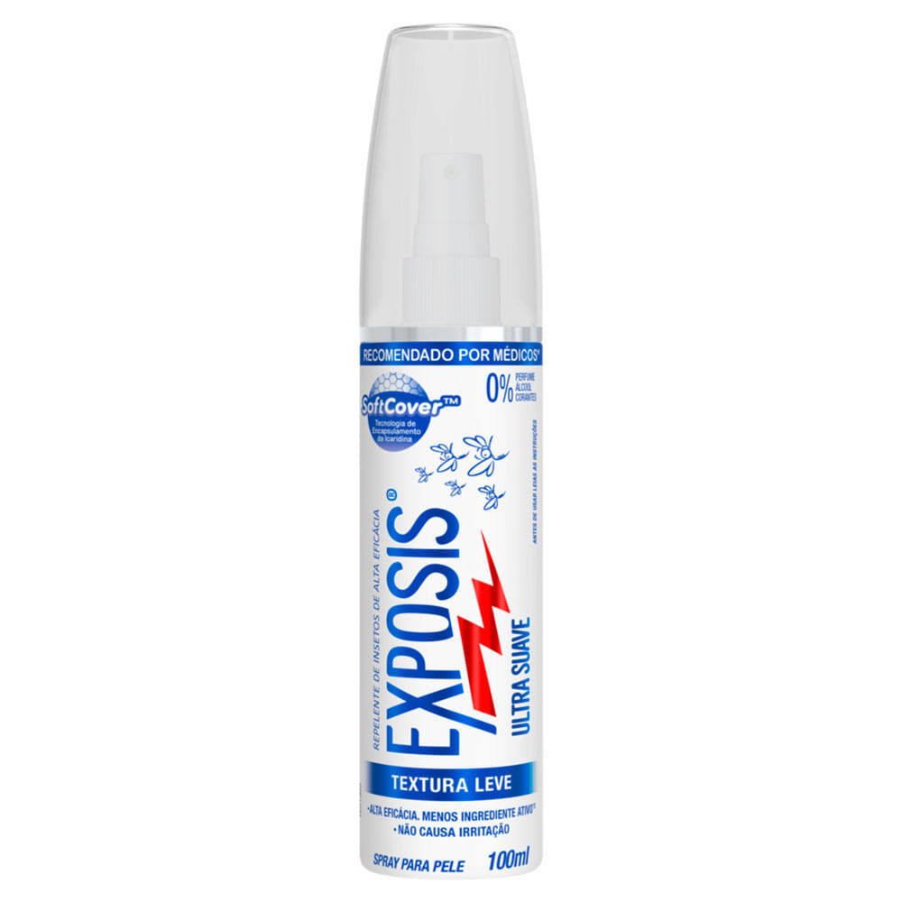 Repelente Exposis Ultra Suave - 100ml 1 Repelente Exposis Ultra Suave Textura Leve Spray para Pele 100ml