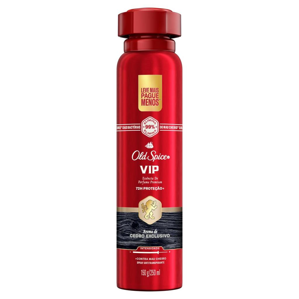 Desodorante Antitranspirante Old Spice VIP Aerossol 250ml 1 Desodorante Antitranspirante Aerossol Old Spice VIP 250ml