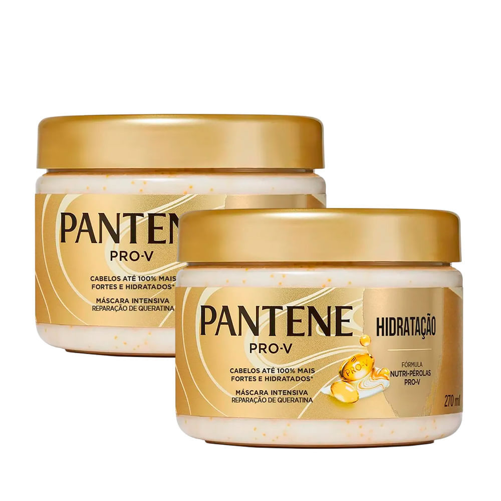 Kit 2 Máscaras Pantene Hidratação 270ml - Tratamento Capilar 1 Kit Máscara Capilar De Tratamento Pantene Hidratação 270ml - 2 Unidades