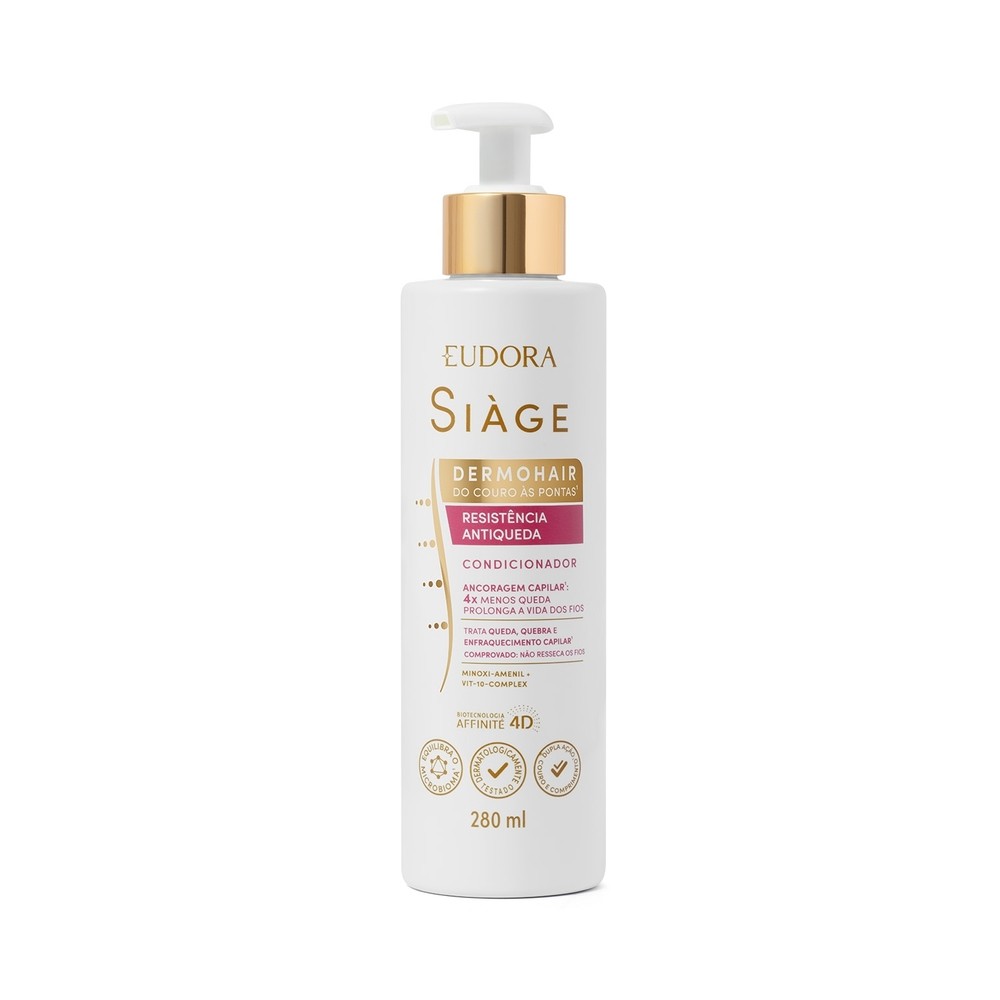 Eudora Si?ge Dermo Hair Condicionador Resist?ncia Antiqueda 280ml - Fortale?a e Reviva seus Cabelos 1 Eudora Siàge Dermo Hair Condicionador Resistência Antiqueda 280ml