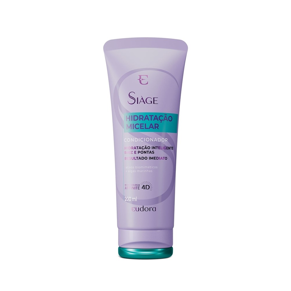 Eudora Si?ge Hidrata??o Micelar Condicionador 250ml - Brilho e Maciez Duradouras 1 Eudora Siàge Hidratação Micelar Condicionador 250ml
