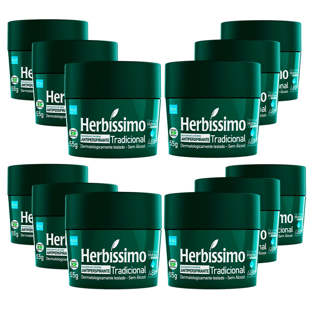 Kit Desodorante Creme Herb?ssimo Tradicional 55g - 12 Unidades 1 Kit Desodorante Creme Herbíssimo Tradicional 55g - 12 Unidades