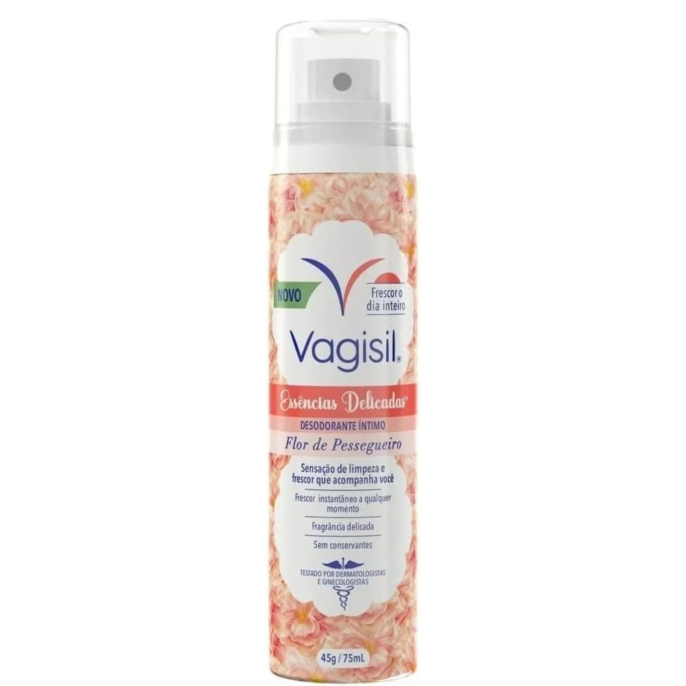 Desodorante ?ntimo Vagisil Flor de Pessegueiro - 75ml 1 Desodorante Spray Íntimo Vagisil Flor de Pessegueiro - 75ml