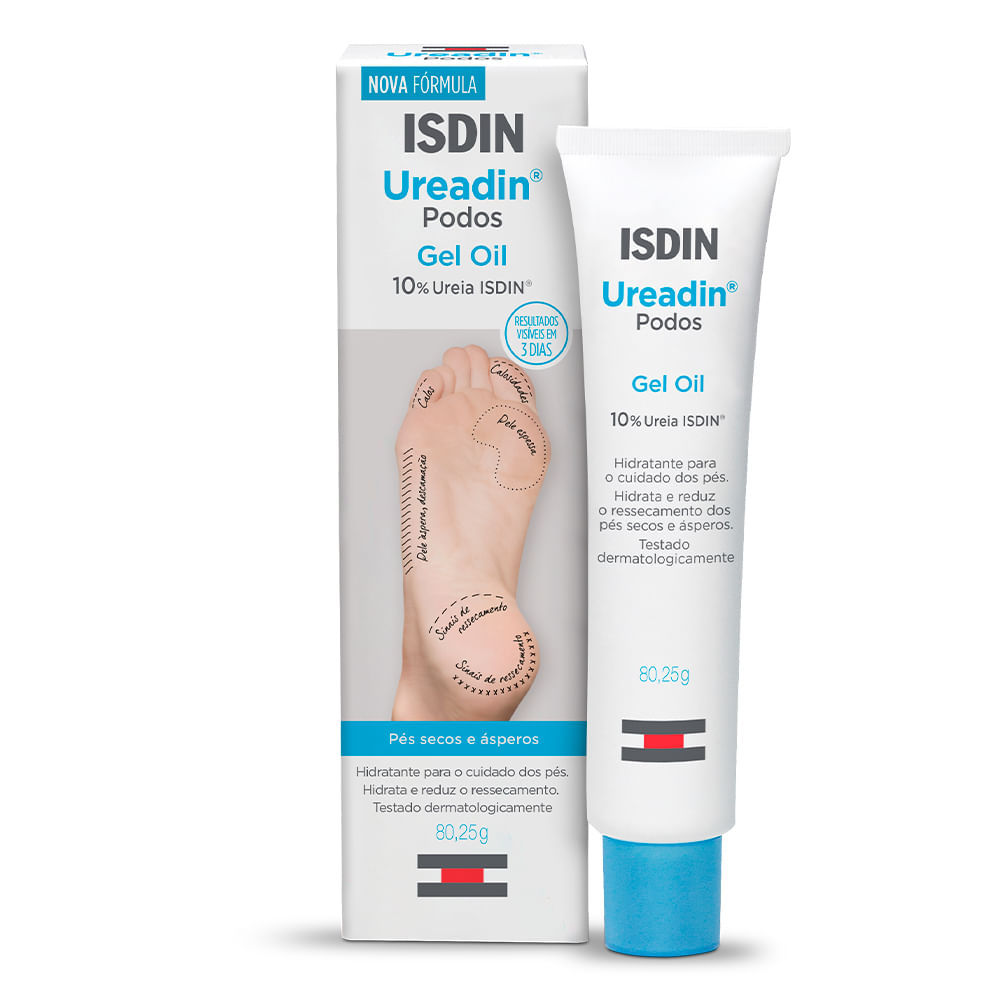 Ureadin Podos Gel Oil - Hidrata??o Profunda para P?s Secos 1 Ureadin Podos Gel Oil Hidratante Isdin Foot Care Repara e Hidrata 80,25g