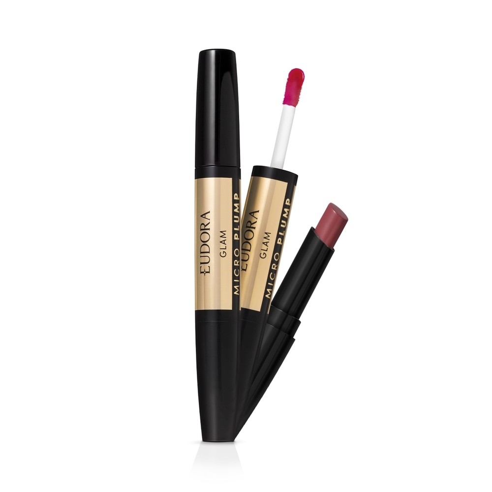 Batom Eudora Glam Micro Plump Duo Malva Essencial 1 Batom Eudora Glam Micro Plump Duo Malva Essencial
