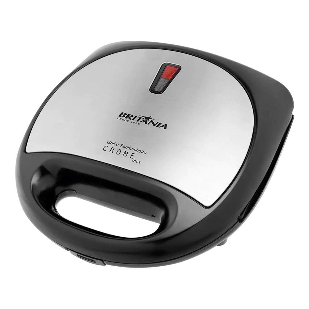Sanduicheira e Grill Brit?nia Crome 2 P?es 750W 1 Sanduicheira e Grill Crome 2 Pães Britânia