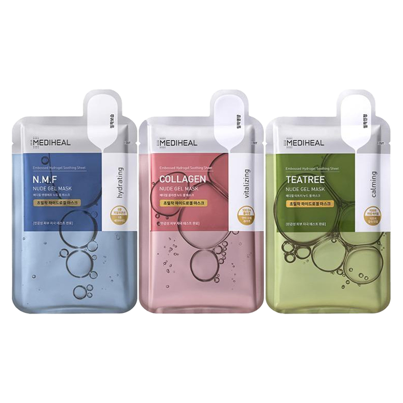Mediheal Nude Gel Mask - Hidrata??o e Calmante (3 tipos) 1 Mediheal Nude Gel Mask 30g 3types 1ea