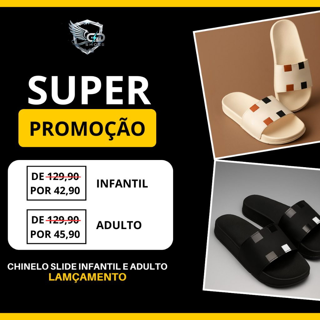 Chinelo Slide Infantil e Adulto Confortável