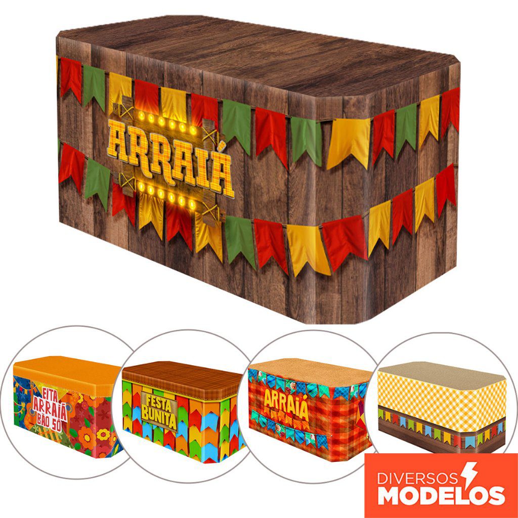 Toalha Mesa Festa Junina 140x70cm Veste Fácil