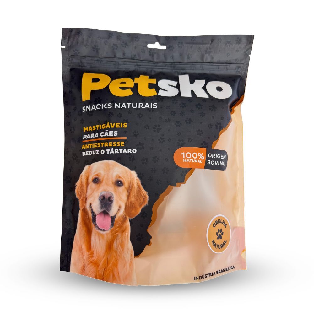 Petiscos Petsko Orelha Branqueada Cães – 2 Unidades