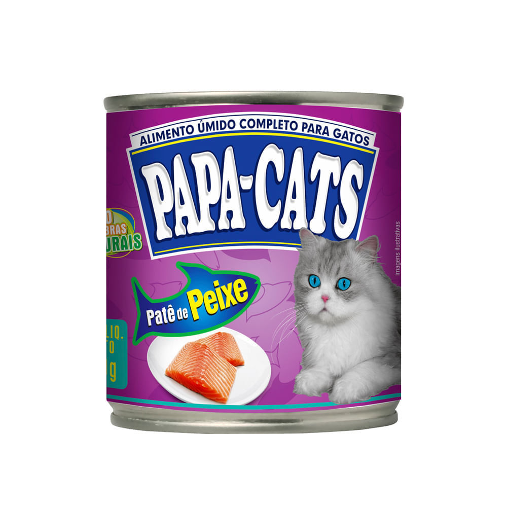 Patê Papa Cats Sabor Peixe 280g Gatos