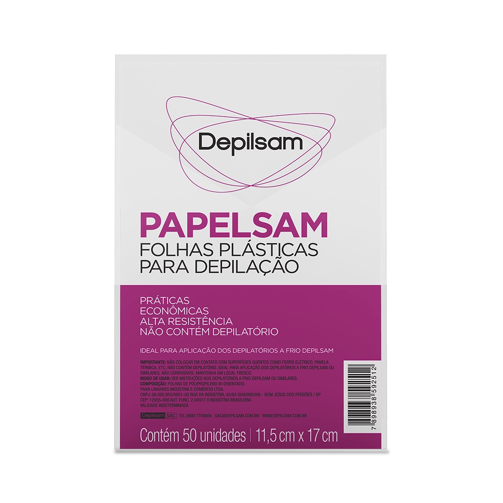 Folhas Plásticas Depilação Papelsam 50 Fls