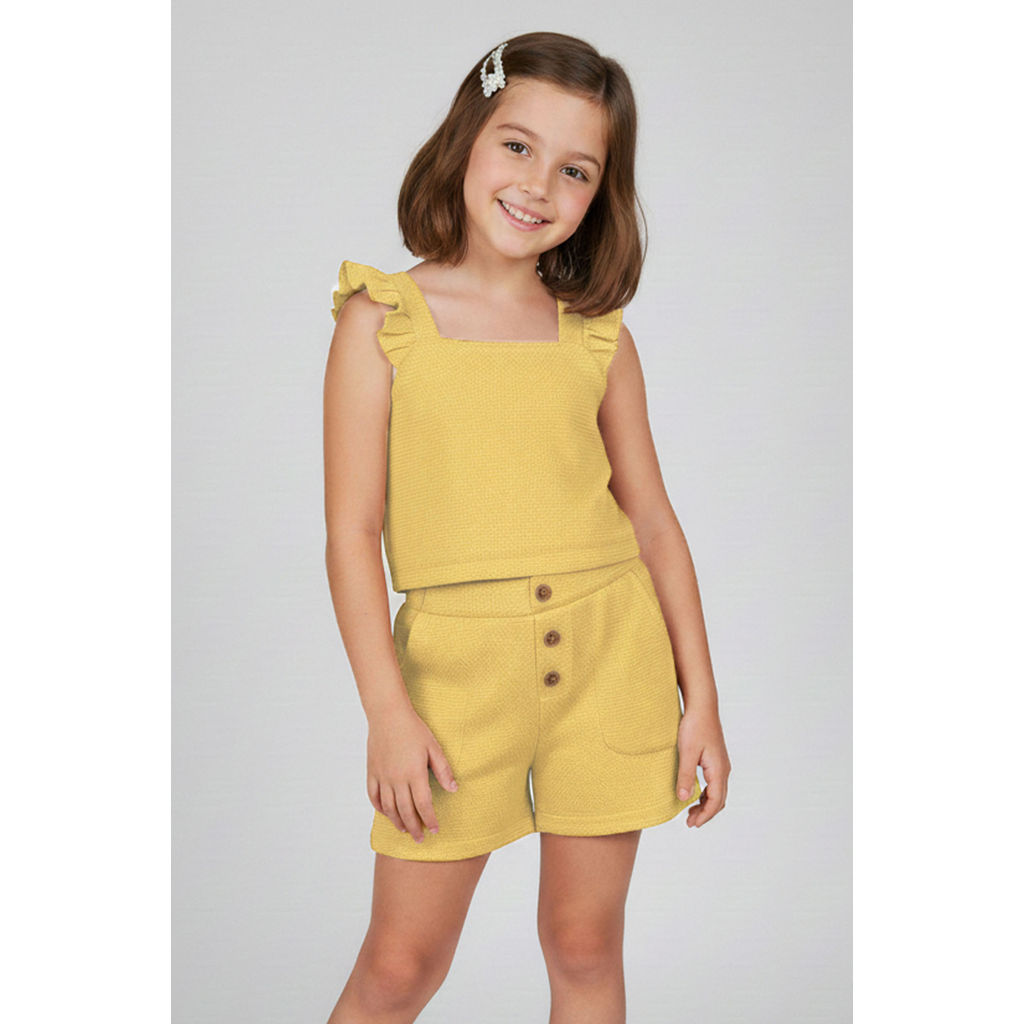 Conjunto Infantil Menina Amarelo Babados – Elian