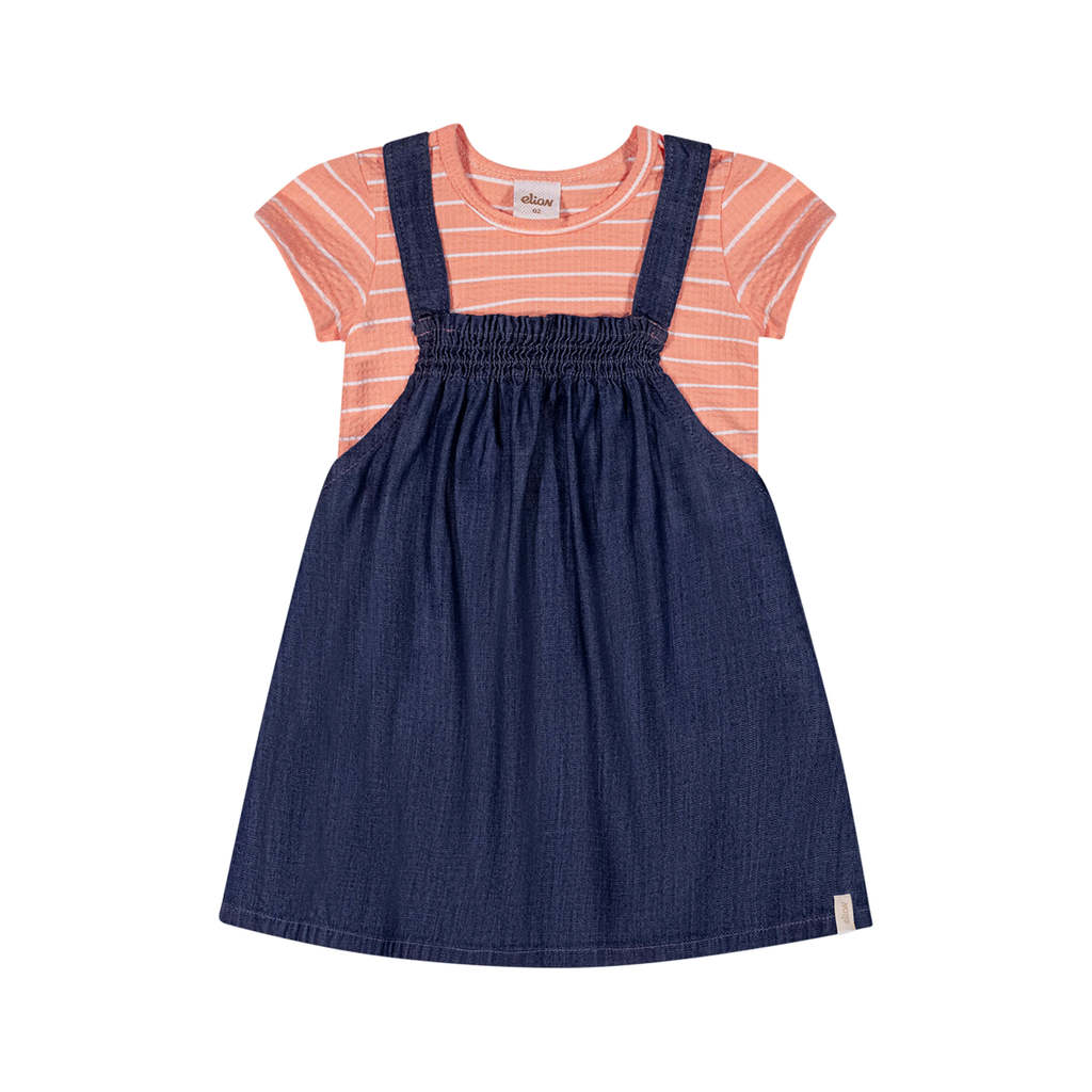 Conjunto Infantil Salopete Jeans Elian
