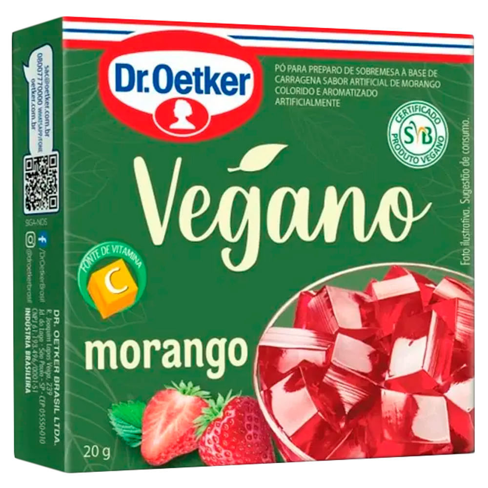 Gelatina Vegana Morango Dr. Oetker 20g