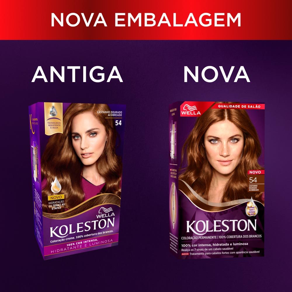 Tinta Cabelo Koleston 54 Castanho Dourado