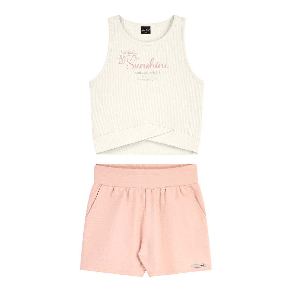 Conjunto Juvenil Menina Cropped Bege