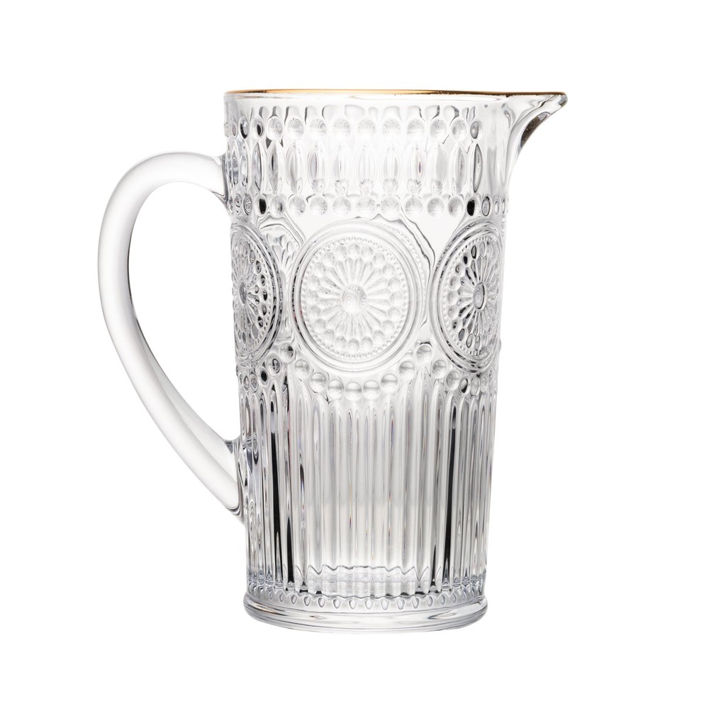 Jarra Wolff Mandala Ouro 1L – Vidro Elegante e Sofisticado