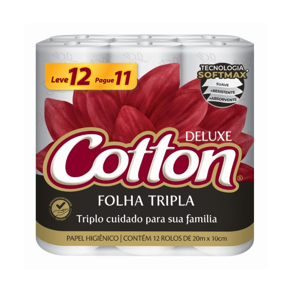 Papel Higiênico Cotton Deluxe Folha Tripla 20m